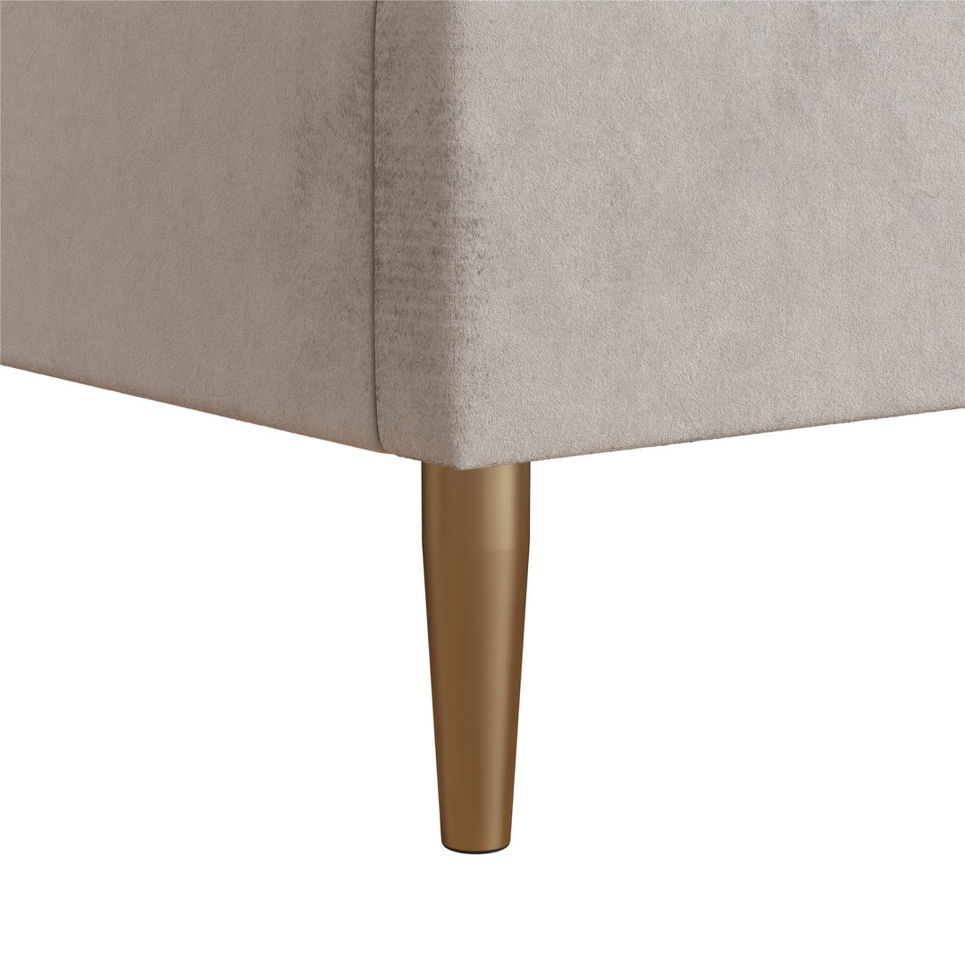 Daphne Velvet Upholstered Bed with Channel Tufted Headboard - Ivory - Full