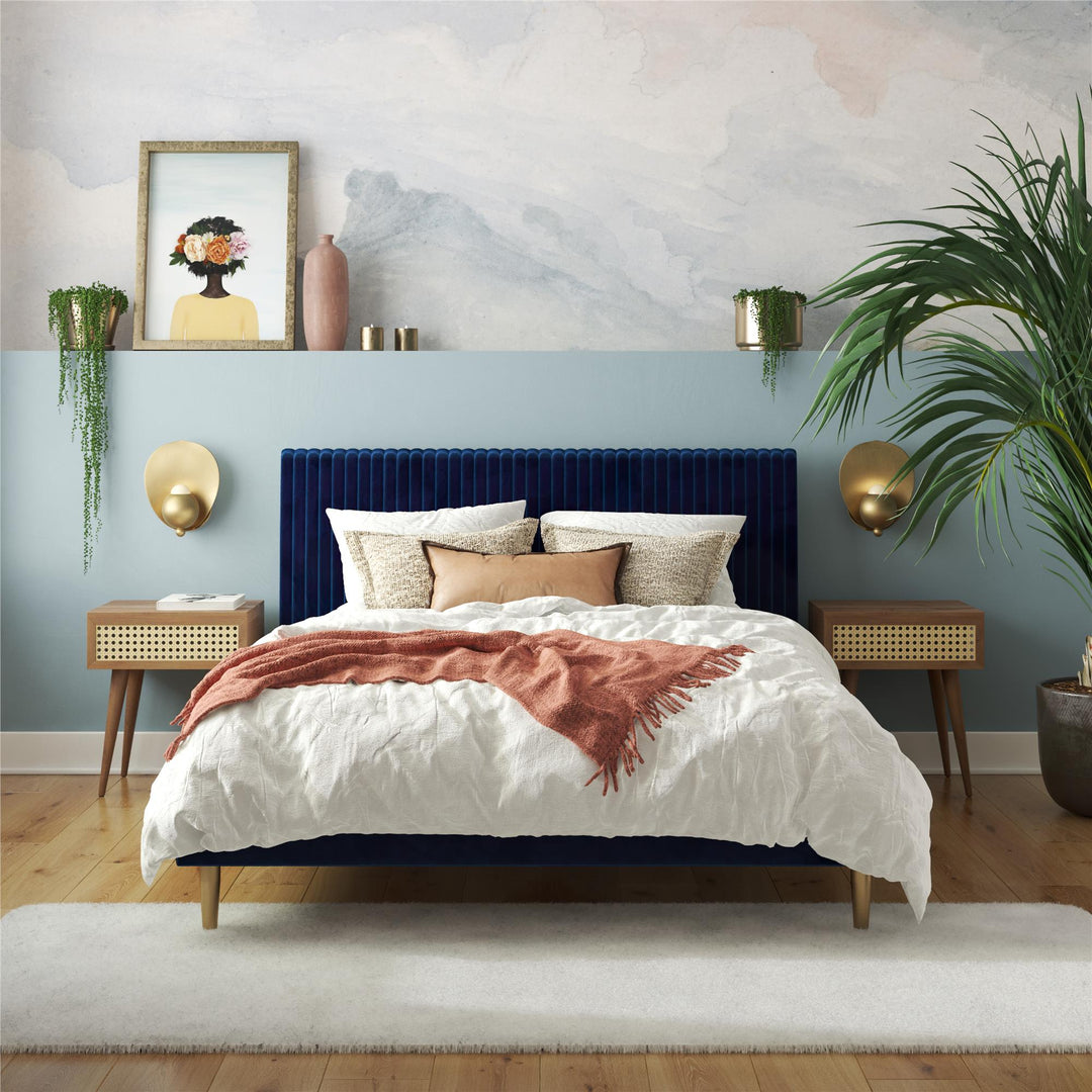 Daphne Upholstered Bed - Blue - Full