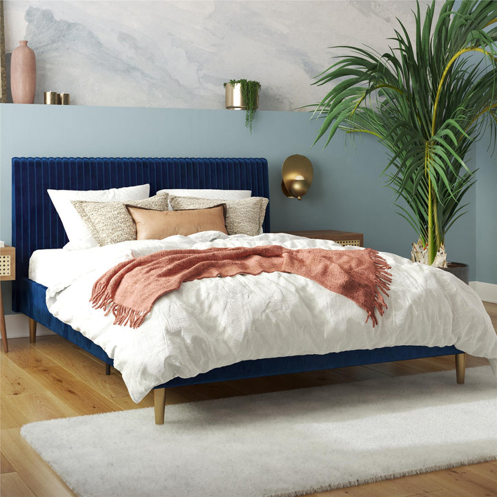 Daphne Upholstered Bed - Blue - Full