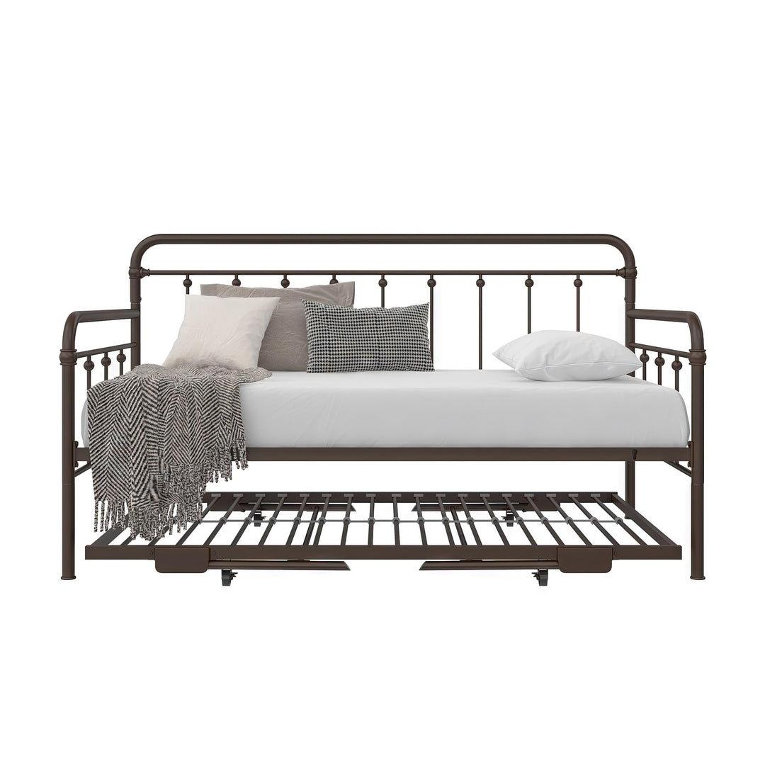 Locky Metal Daybed with Pop Up Trundle Bed - Bronze - Twin-Over-Twin