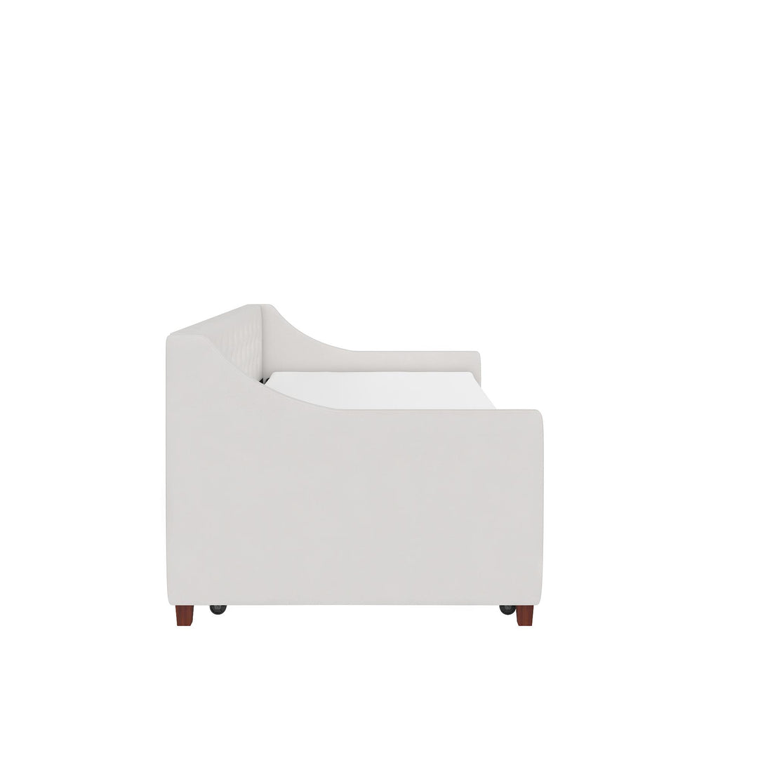 Her Majesty Upholstered Daybed and Trundle - Ivory - Twin