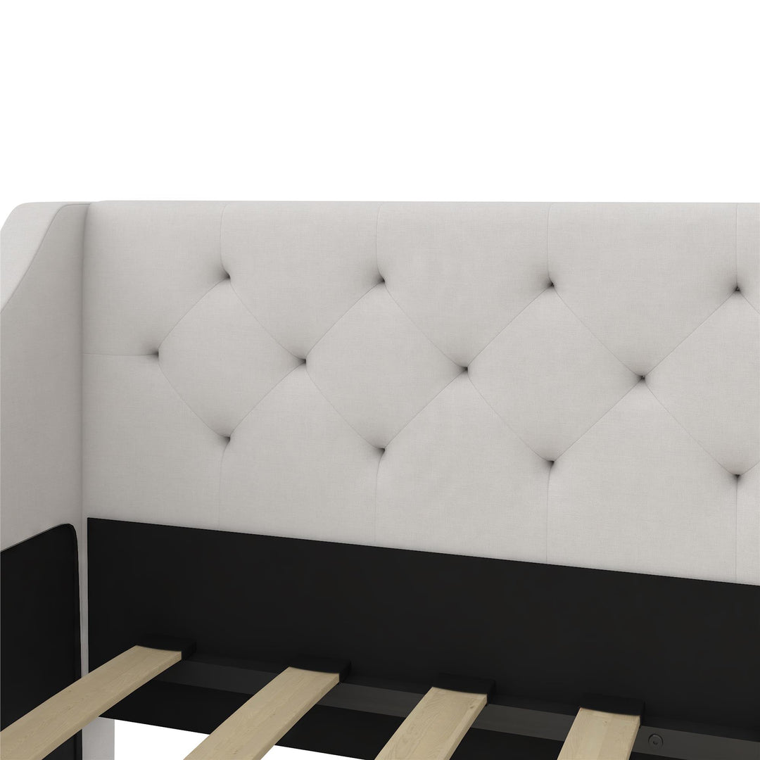 Her Majesty Upholstered Daybed and Trundle - Ivory - Twin