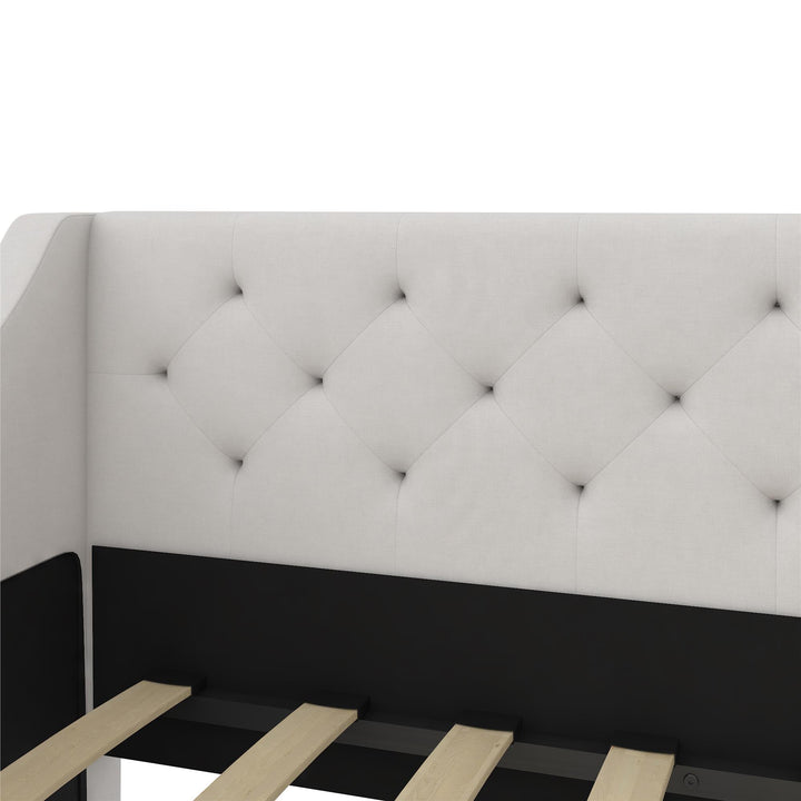 Her Majesty Upholstered Daybed and Trundle - Ivory - Twin
