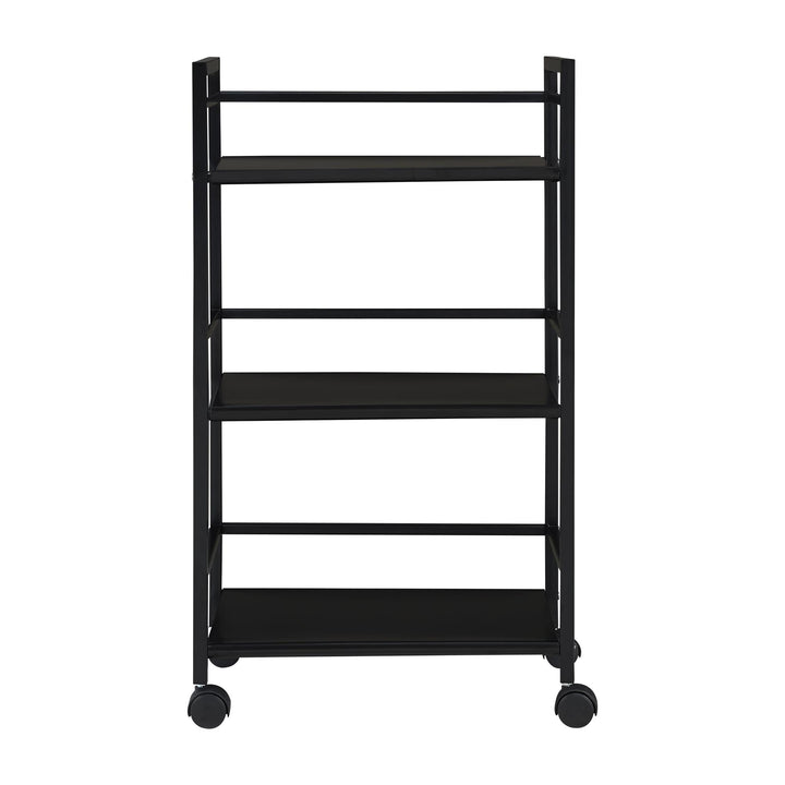 Marshall 3 Shelf Industrial Metal Rolling Utility Cart - Black