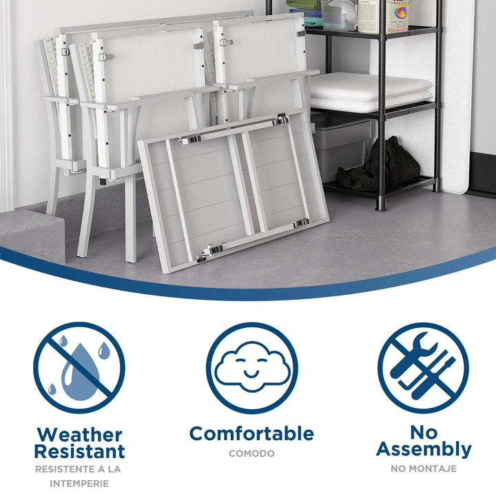 COSCO 4-Piece Folding Conversation Set - Light Gray