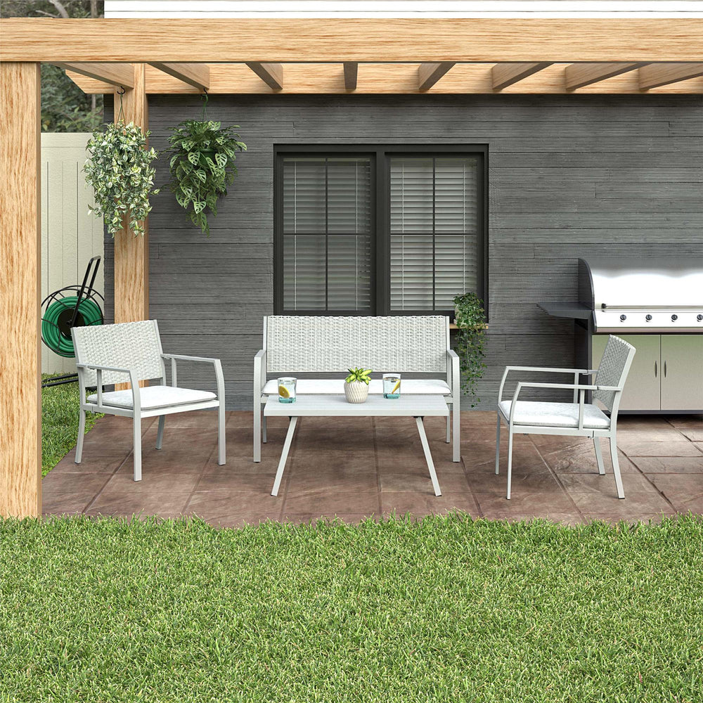 COSCO 4-Piece Folding Conversation Set - Light Gray