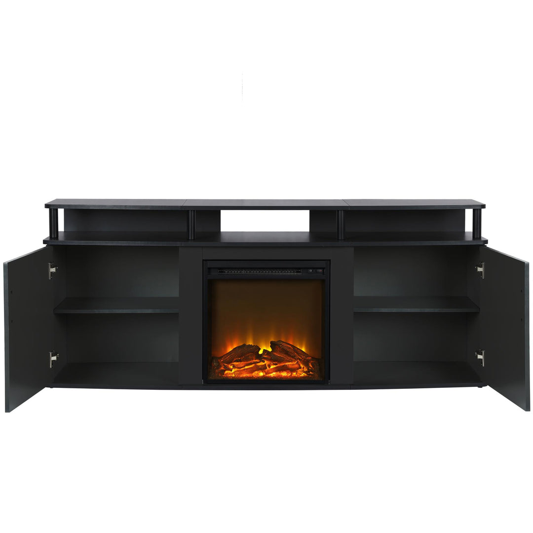 Carson Electric Fireplace TV Console for TVs up to 70" - Black