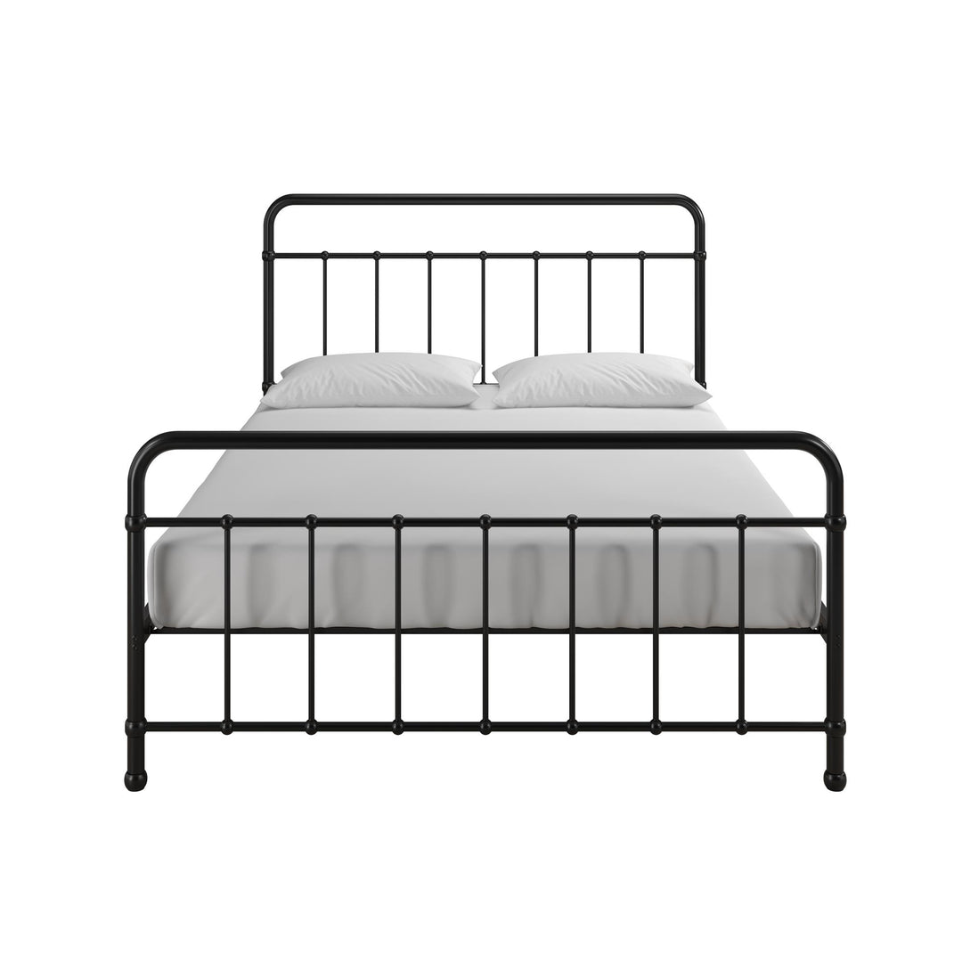 Ainsley Full Metal Platform Bed Frame with Headboard and Footboard - Black - Full
