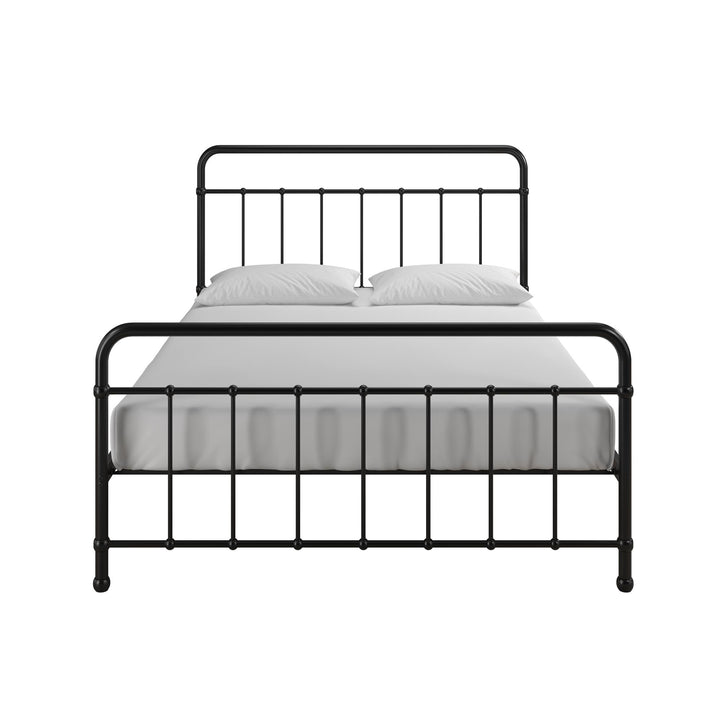 Ainsley Full Metal Platform Bed Frame with Headboard and Footboard - Black - Full