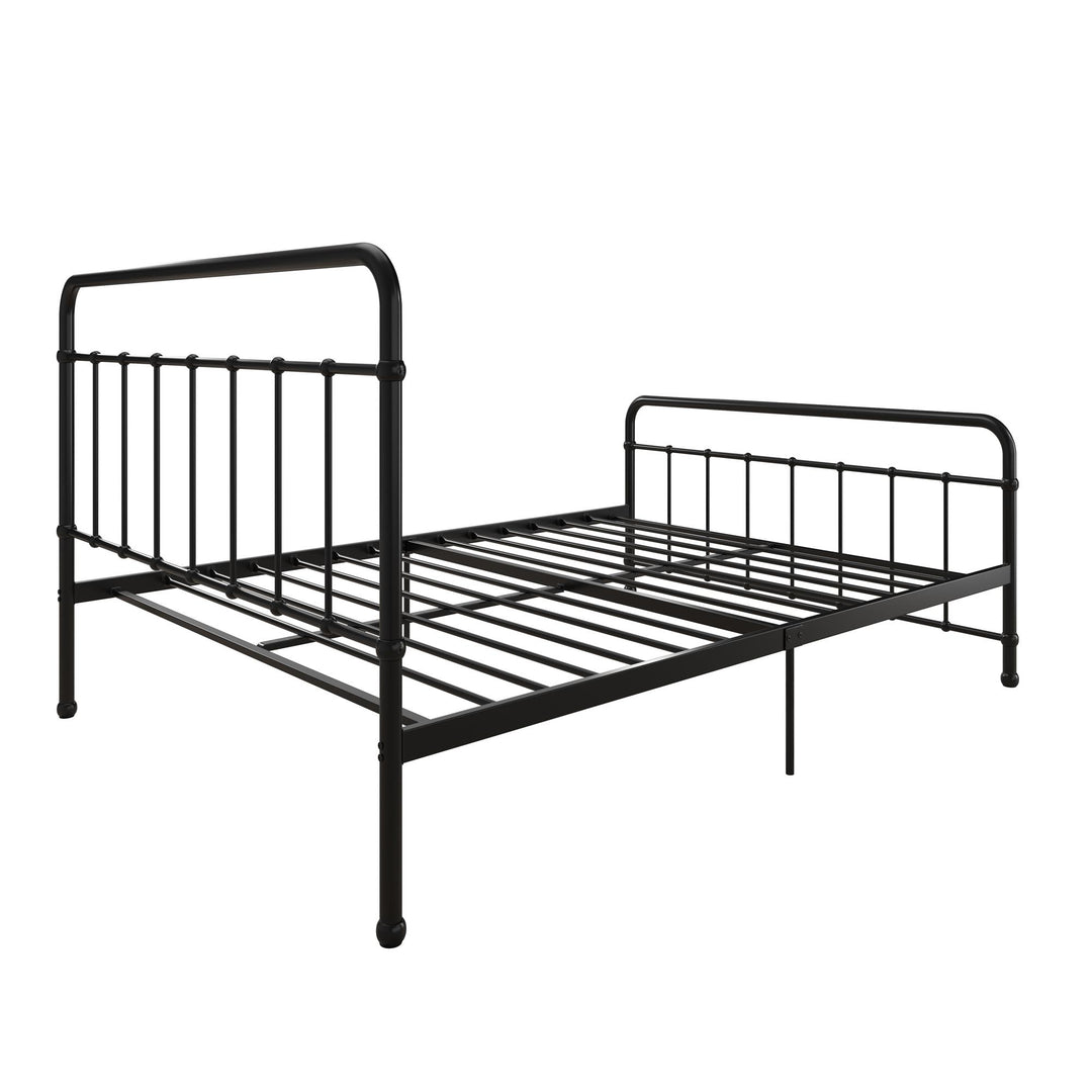 Ainsley Full Metal Platform Bed Frame with Headboard and Footboard - Black - Full