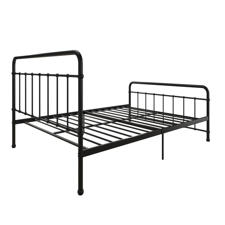 Ainsley Full Metal Platform Bed Frame with Headboard and Footboard - Black - Full