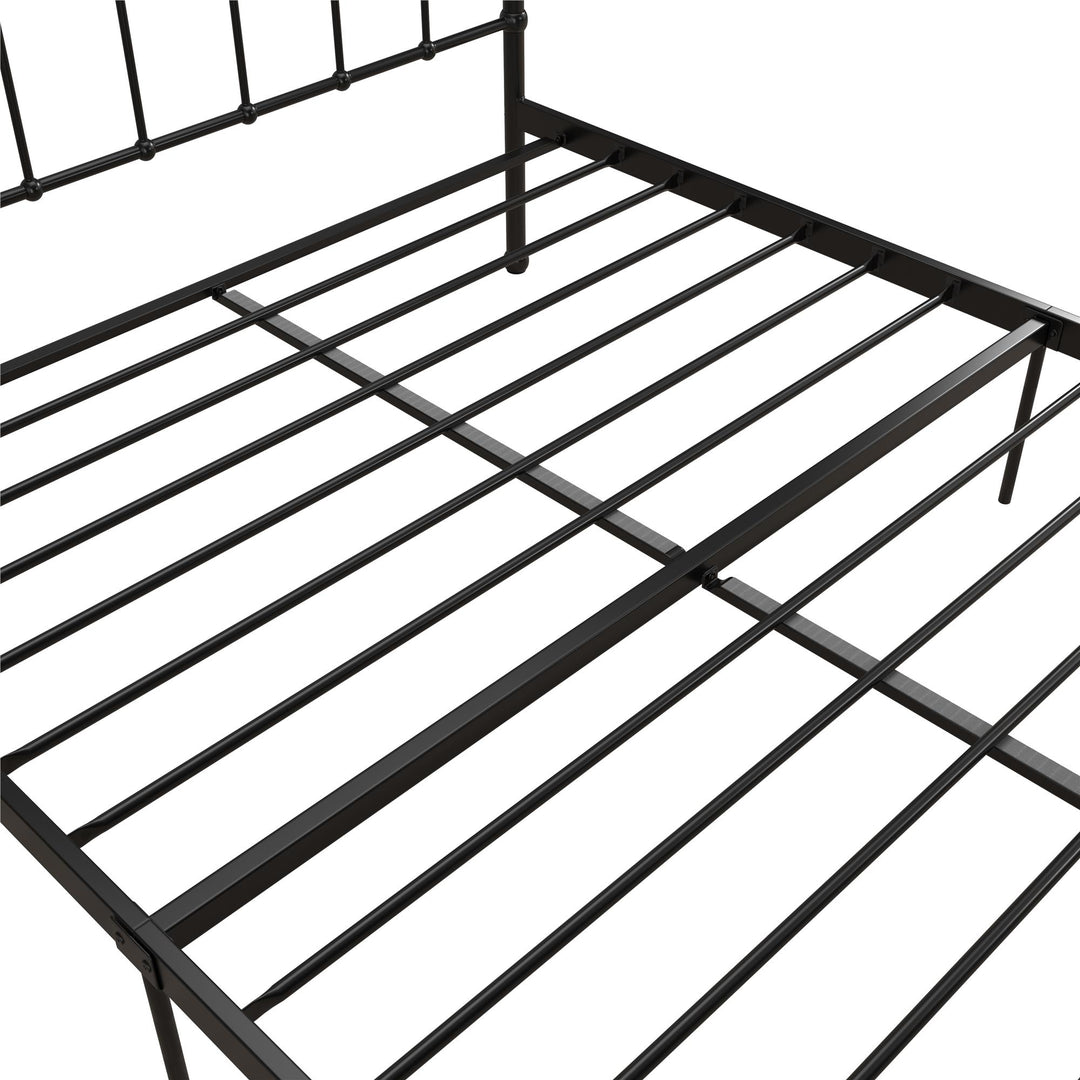 Ainsley Full Metal Platform Bed Frame with Headboard and Footboard - Black - Full
