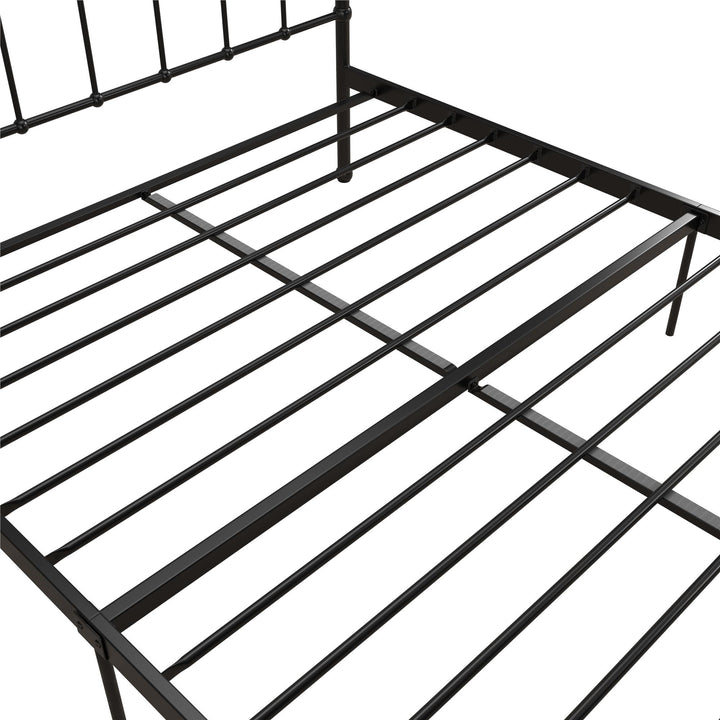 Ainsley Full Metal Platform Bed Frame with Headboard and Footboard - Black - Full