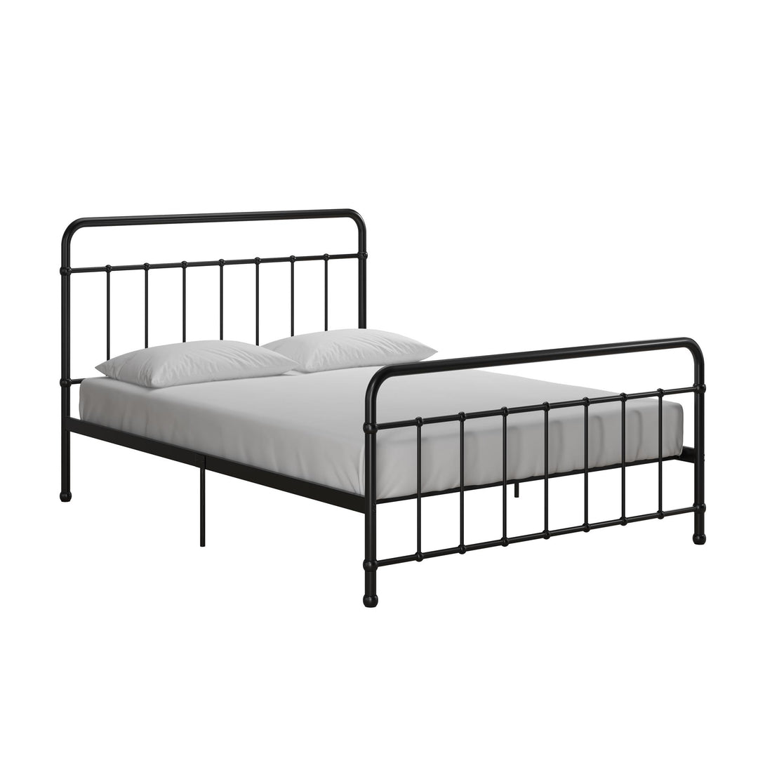 Ainsley Full Metal Platform Bed Frame with Headboard and Footboard - Black - Full