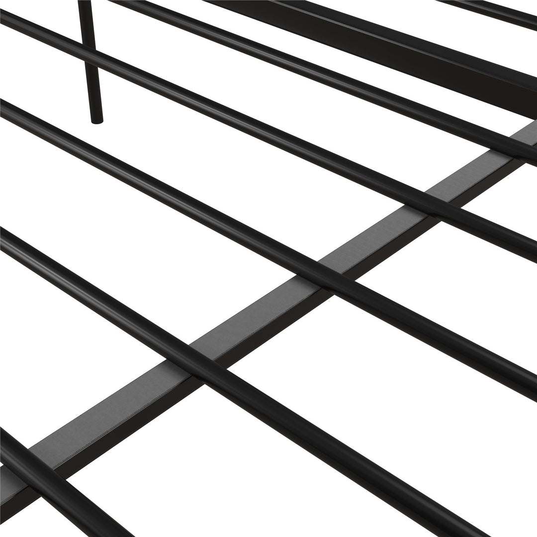 Ainsley Full Metal Platform Bed Frame with Headboard and Footboard - Black - Full