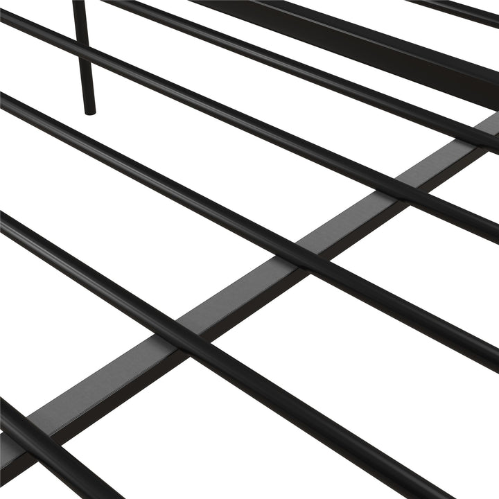 Ainsley Full Metal Platform Bed Frame with Headboard and Footboard - Black - Full