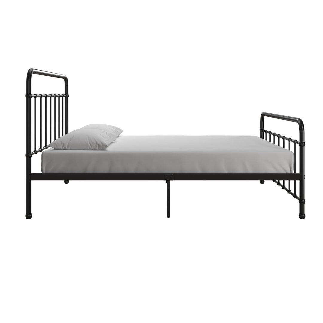 Ainsley Full Metal Platform Bed Frame with Headboard and Footboard - Black - Full