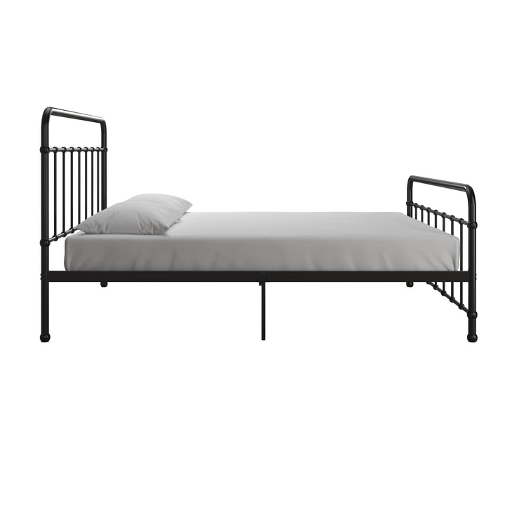 Ainsley Full Metal Platform Bed Frame with Headboard and Footboard - Black - Full