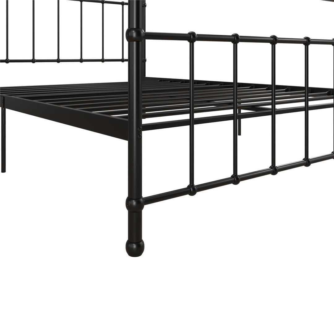 Ainsley Full Metal Platform Bed Frame with Headboard and Footboard - Black - Full