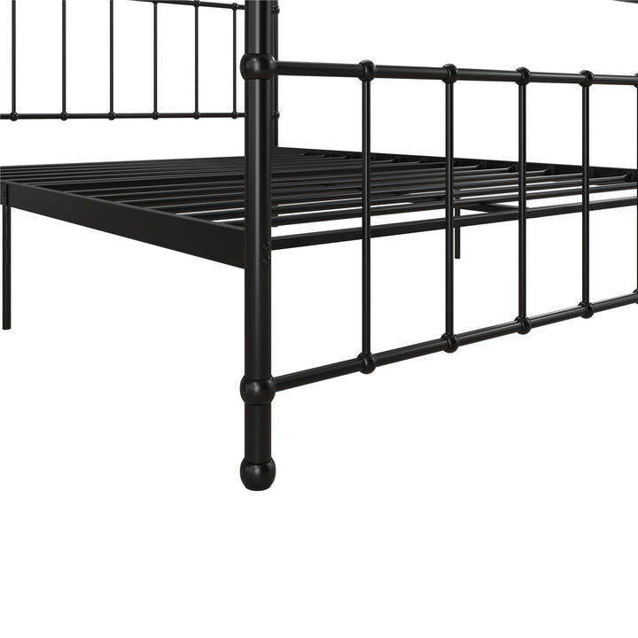 Ainsley Full Metal Platform Bed Frame with Headboard and Footboard - Black - Full