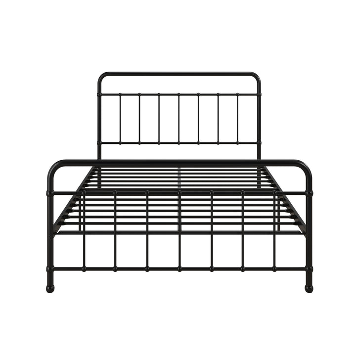 Ainsley Full Metal Platform Bed Frame with Headboard and Footboard - Black - Full