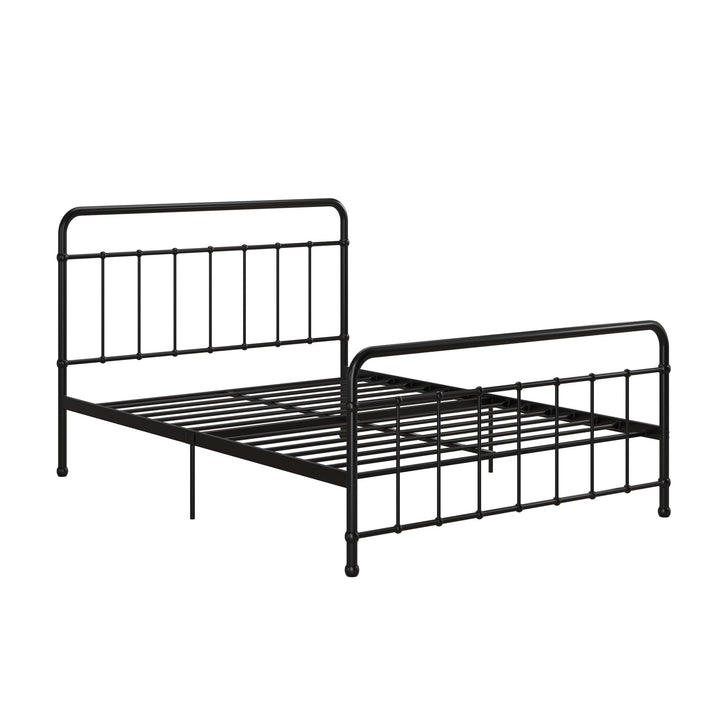 Ainsley Full Metal Platform Bed Frame with Headboard and Footboard - Black - Full