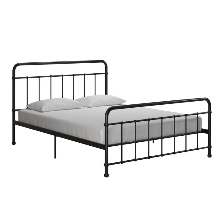 Ainsley Full Metal Platform Bed Frame with Headboard and Footboard - Black - Queen