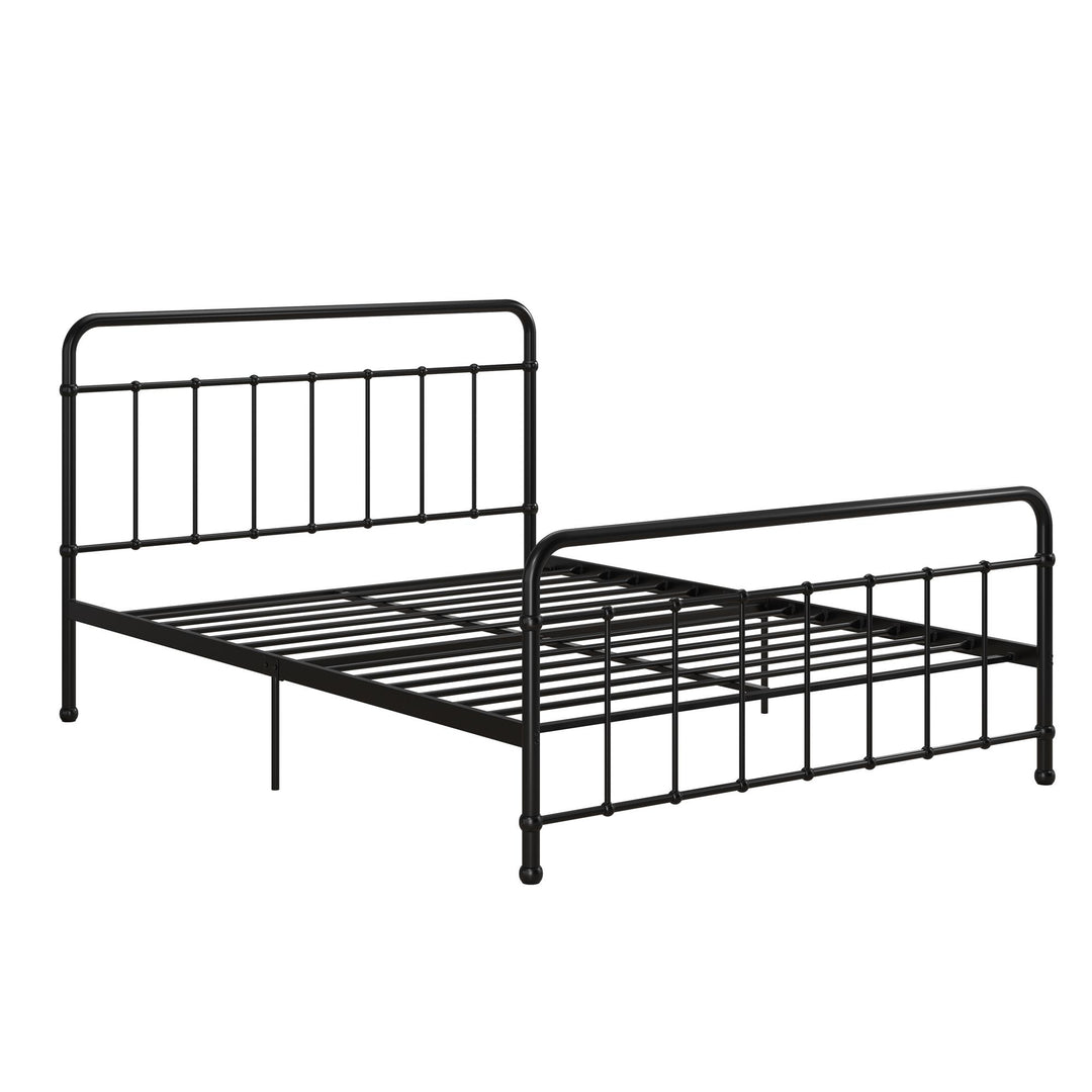Ainsley Full Metal Platform Bed Frame with Headboard and Footboard - Black - Queen