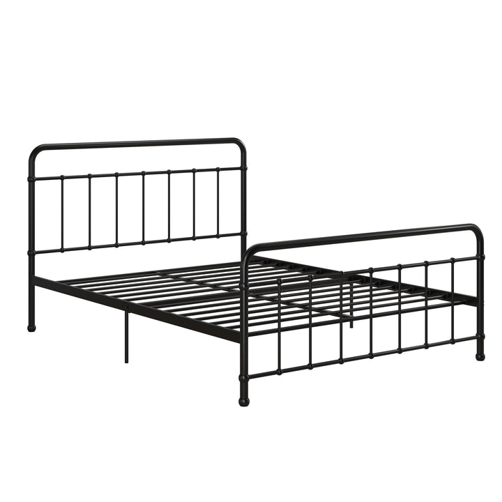 Ainsley Full Metal Platform Bed Frame with Headboard and Footboard - Black - Queen