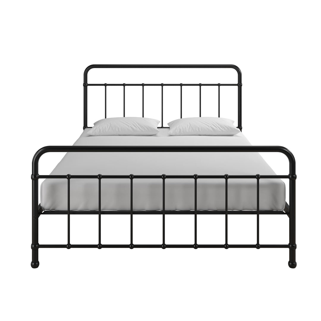 Ainsley Full Metal Platform Bed Frame with Headboard and Footboard - Black - Queen