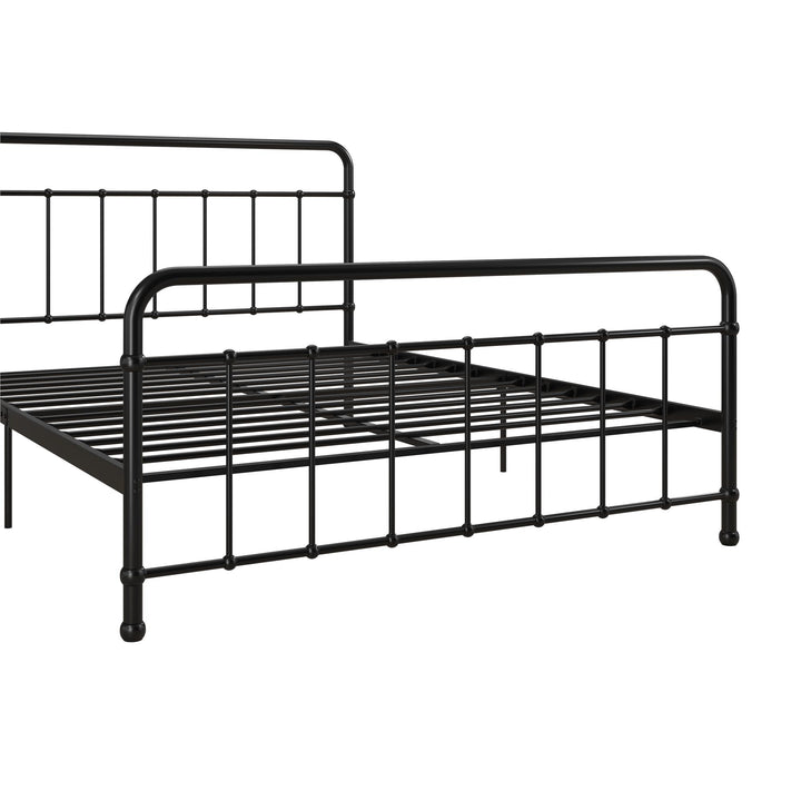 Ainsley Full Metal Platform Bed Frame with Headboard and Footboard - Black - Queen