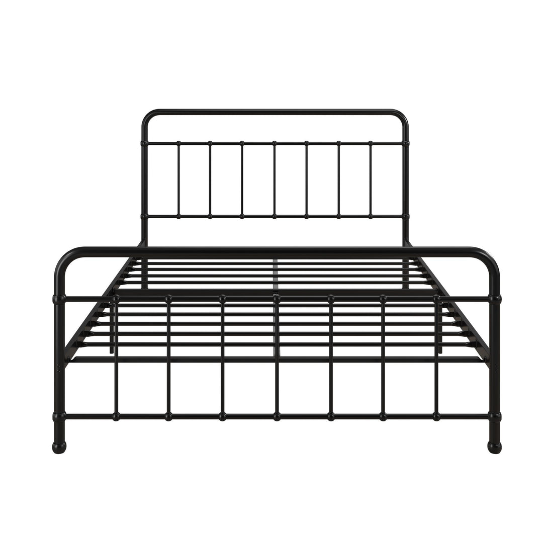 Ainsley Full Metal Platform Bed Frame with Headboard and Footboard - Black - Queen