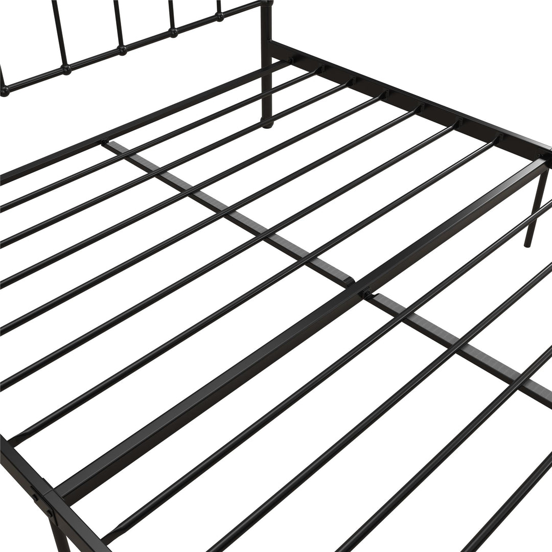 Ainsley Full Metal Platform Bed Frame with Headboard and Footboard - Black - Queen