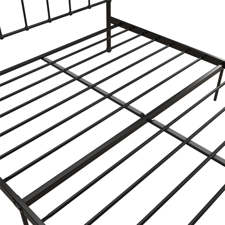 Ainsley Full Metal Platform Bed Frame with Headboard and Footboard - Black - Queen