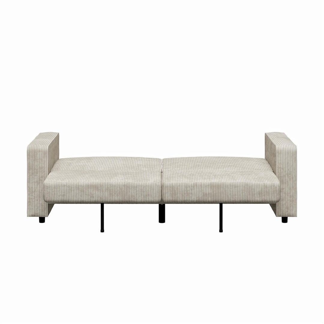 Allie Corduroy Futon Sofa Bed - Ivory Corduroy - 3-Seater