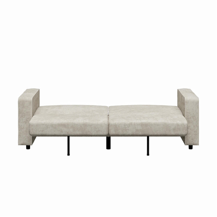 Allie Corduroy Futon Sofa Bed - Ivory Corduroy - 3-Seater