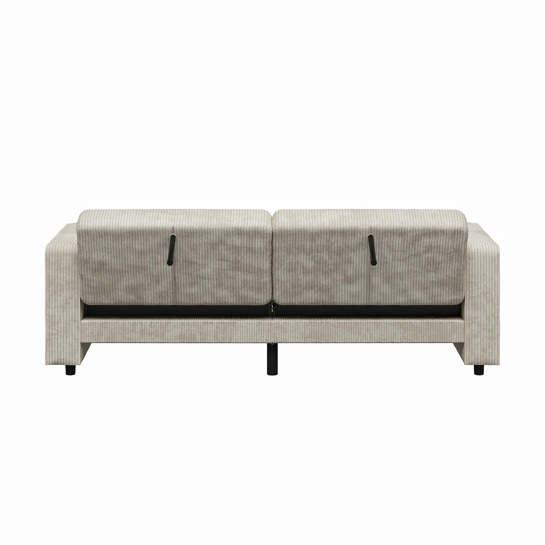 Allie Corduroy Futon Sofa Bed - Ivory Corduroy - 3-Seater