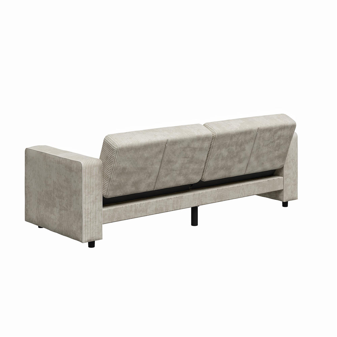 Allie Corduroy Futon Sofa Bed - Ivory Corduroy - 3-Seater
