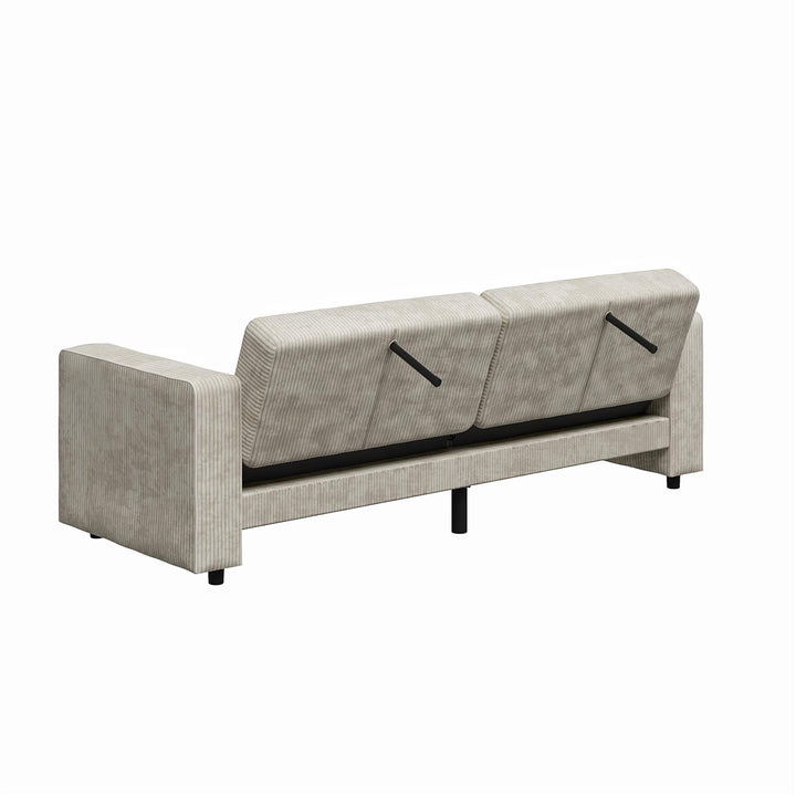 Allie Corduroy Futon Sofa Bed - Ivory Corduroy - 3-Seater