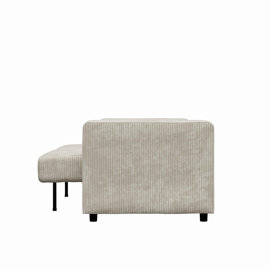 Allie Corduroy Futon Sofa Bed - Ivory Corduroy - 3-Seater