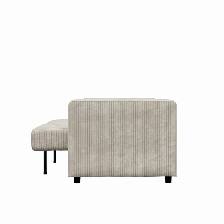 Allie Corduroy Futon Sofa Bed - Ivory Corduroy - 3-Seater
