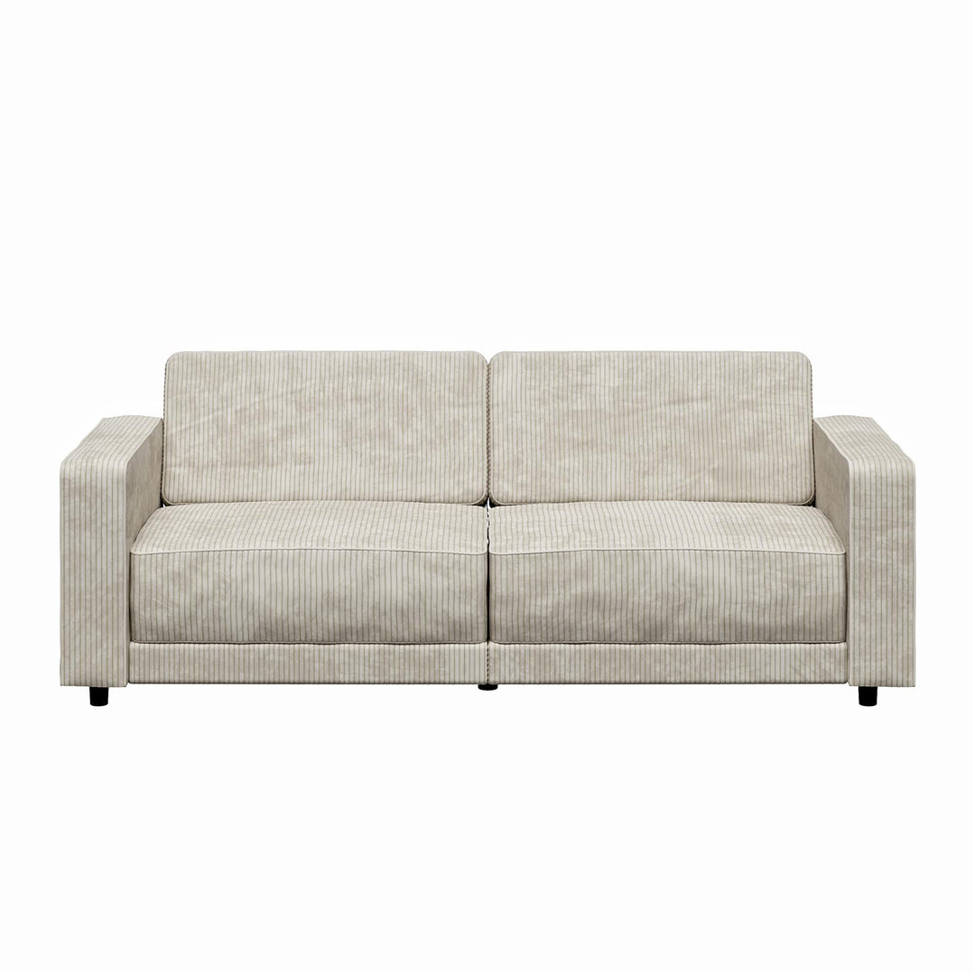 Allie Corduroy Futon Sofa Bed - Ivory Corduroy - 3-Seater