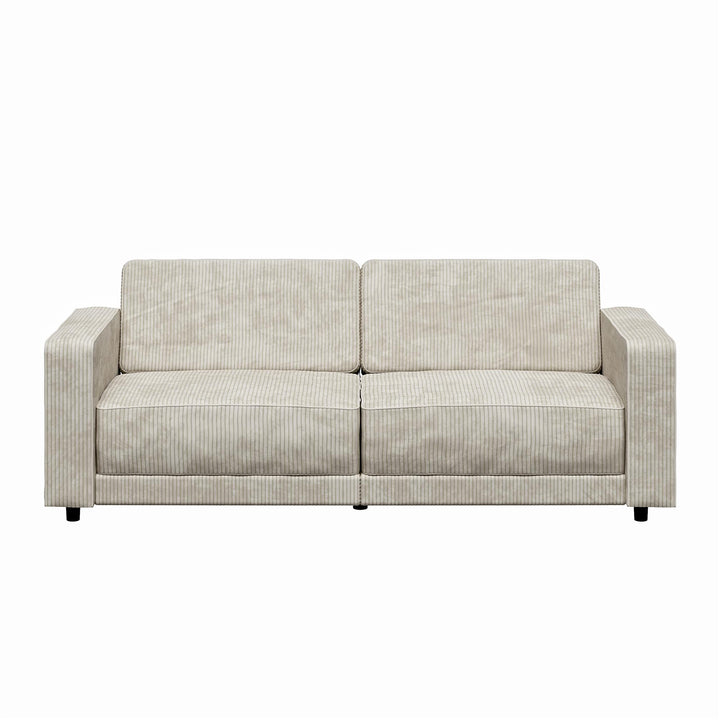 Allie Corduroy Futon Sofa Bed - Ivory Corduroy - 3-Seater