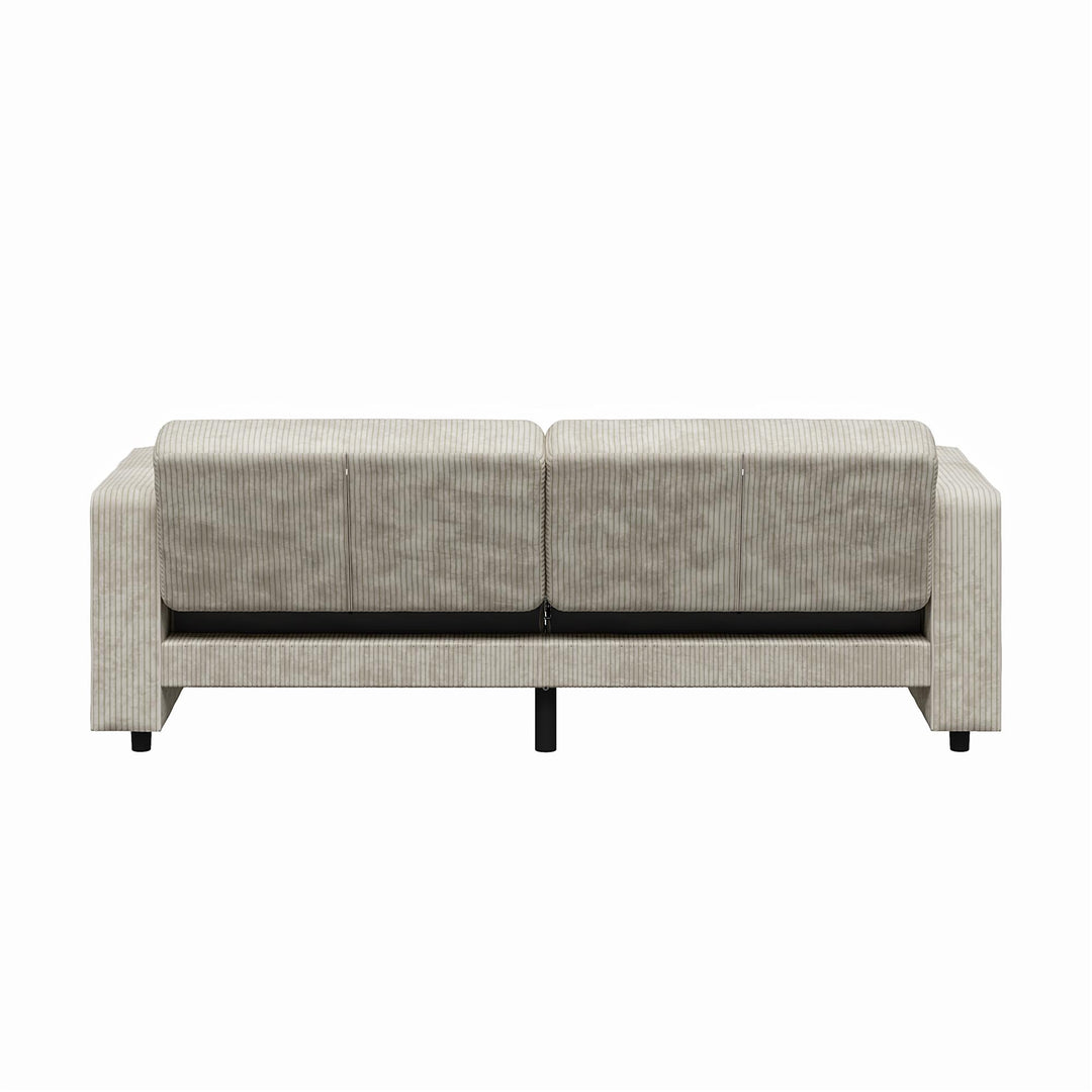 Allie Corduroy Futon Sofa Bed - Ivory Corduroy - 3-Seater