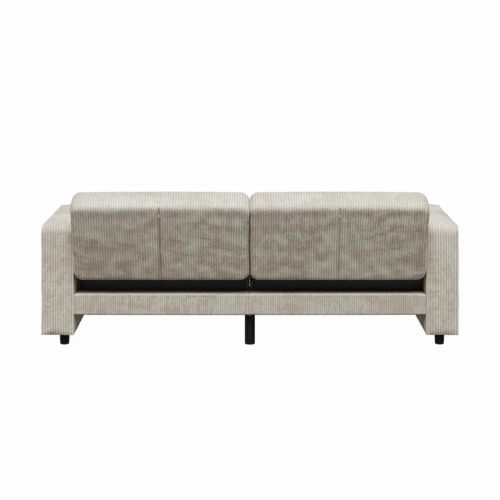 Allie Corduroy Futon Sofa Bed - Ivory Corduroy - 3-Seater