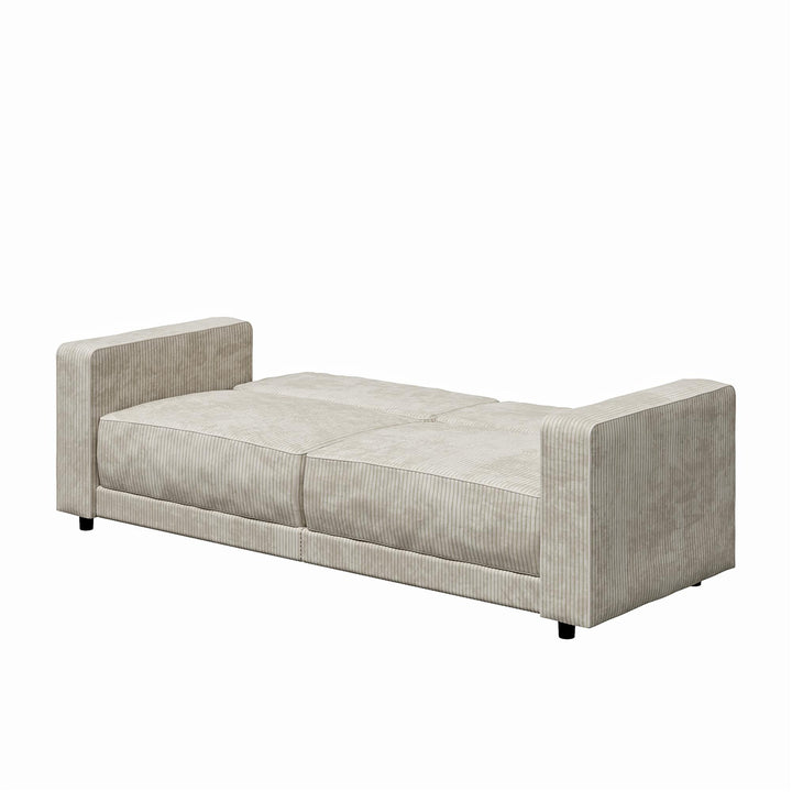 Allie Corduroy Futon Sofa Bed - Ivory Corduroy - 3-Seater