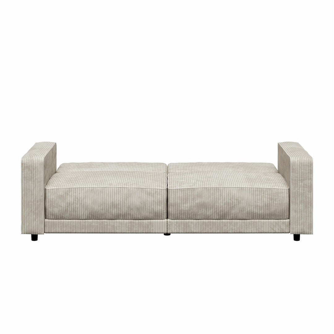 Allie Corduroy Futon Sofa Bed - Ivory Corduroy - 3-Seater