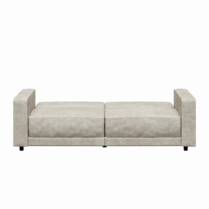 Allie Corduroy Futon Sofa Bed - Ivory Corduroy - 3-Seater