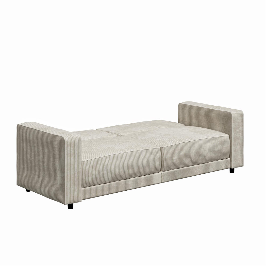 Allie Corduroy Futon Sofa Bed - Ivory Corduroy - 3-Seater