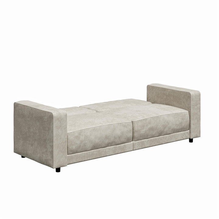 Allie Corduroy Futon Sofa Bed - Ivory Corduroy - 3-Seater